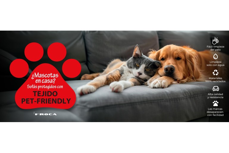 ¿Mascotas en casa? Sofás impecables con tejidos Pet-Friendly